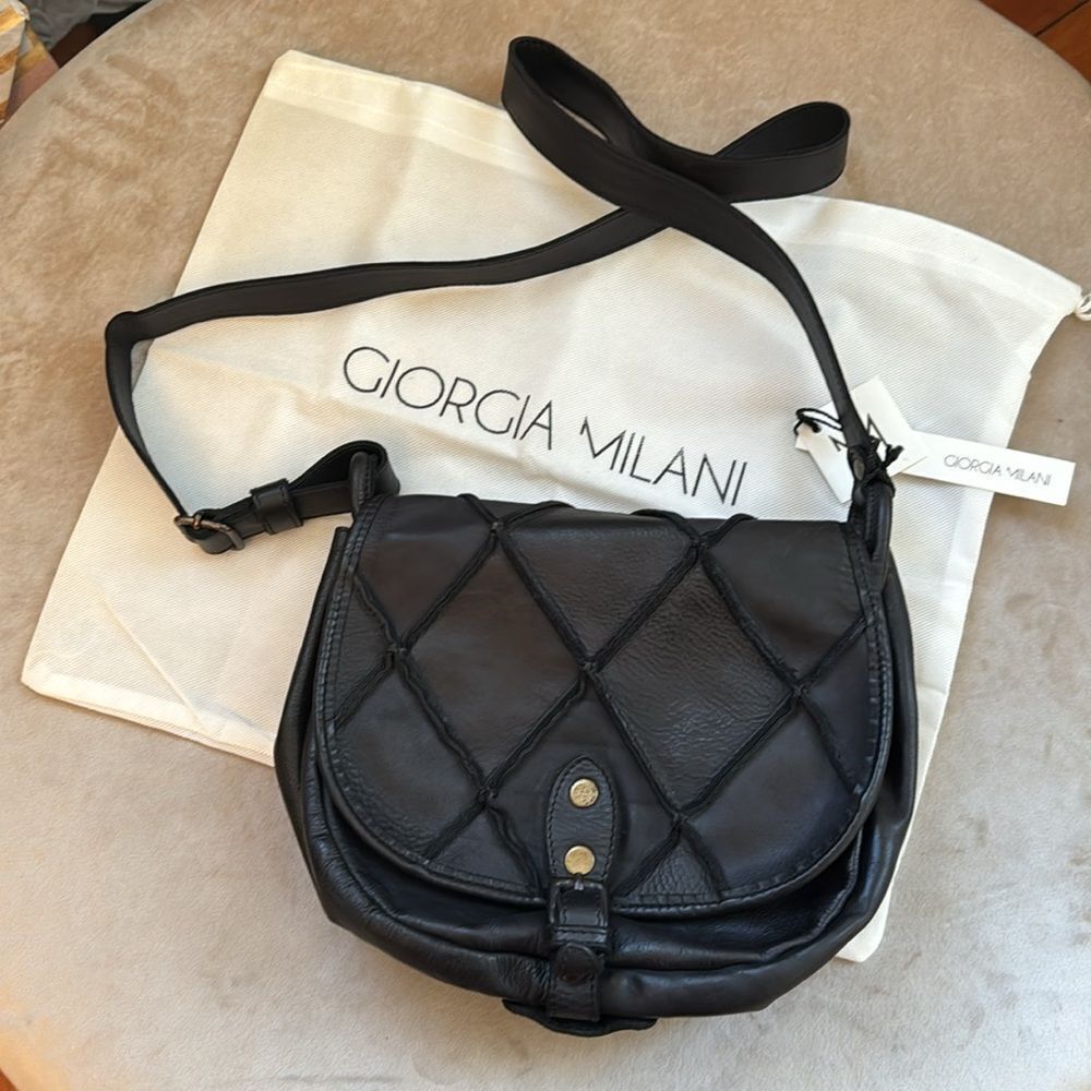 Italian Designer *Giorgia Milani* Genuine Leather Artisan Hobo Handbag